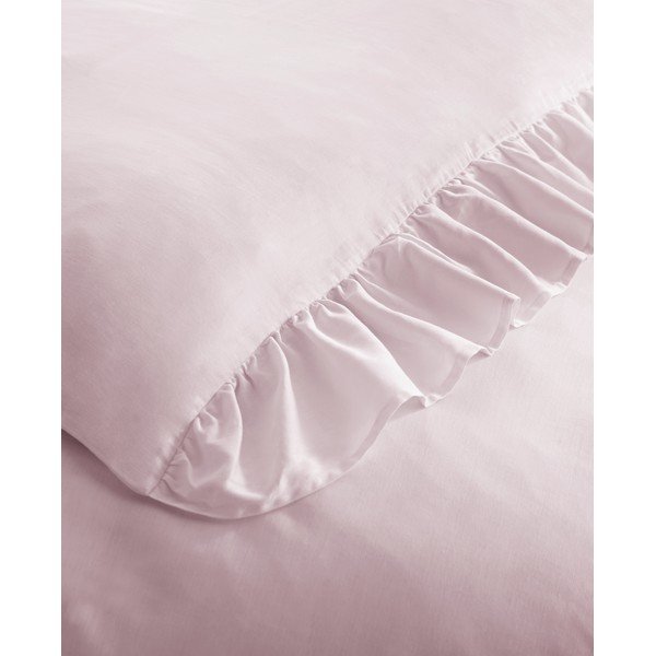 Biancheria da letto in cotone rosa Frill, 135 x 200 cm - Bianca-image-3