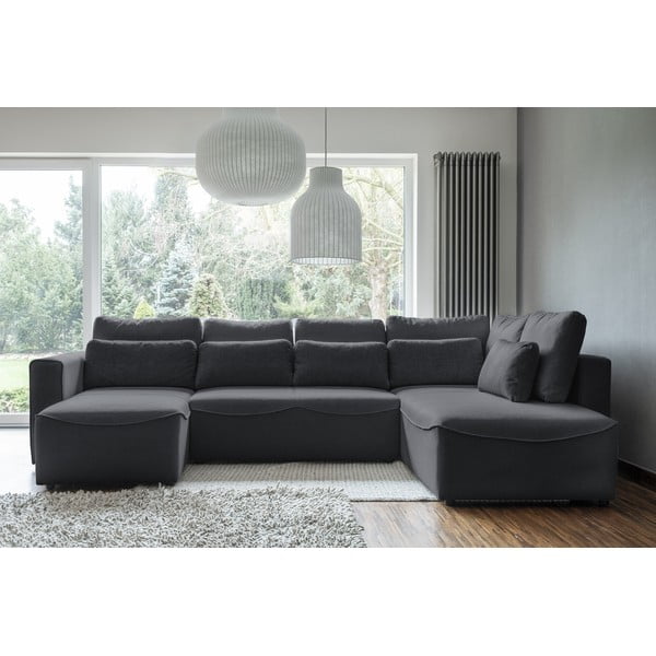 Divano letto angolare grigio scuro (a U) Homely Tommy - Miuform-image-1