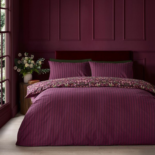 Set copripiumino e federa viola scuro per letto matrimoniale 200x200 cm Richmond – Catherine Lansfield-image-3