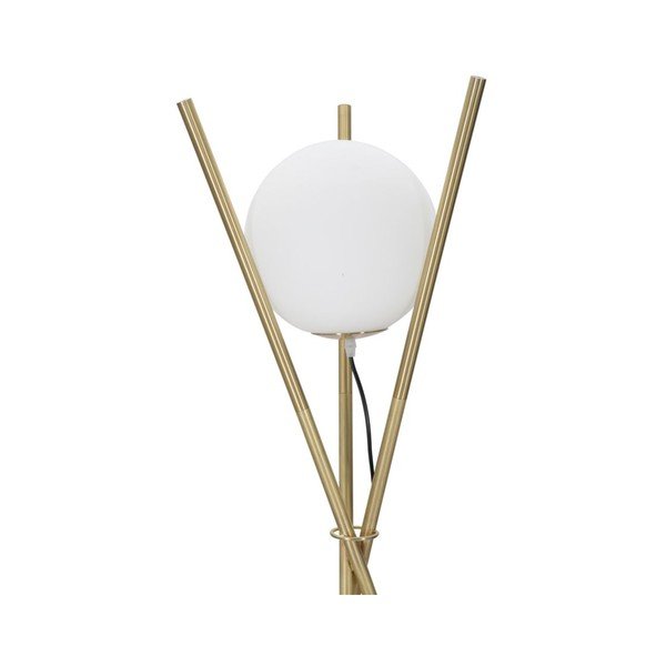 Lampada da terra bianca/dorata con paralume in vetro (altezza totale 155 cm) Glamy – Mauro Ferretti-image-1
