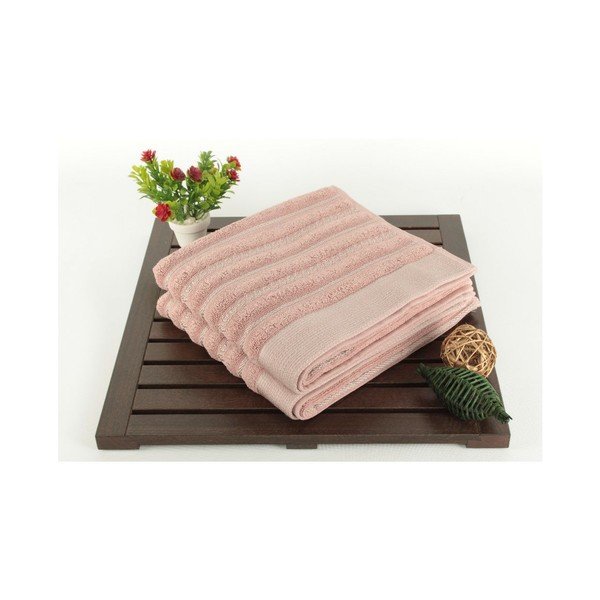 Set di 2 asciugamani Fance Dusty Rose, 50 x 90 cm - Foutastic