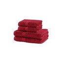 Asciugamani e teli da bagno in spugna di cotone rosso in un set di 4 pezzi Marina - DecoKing
