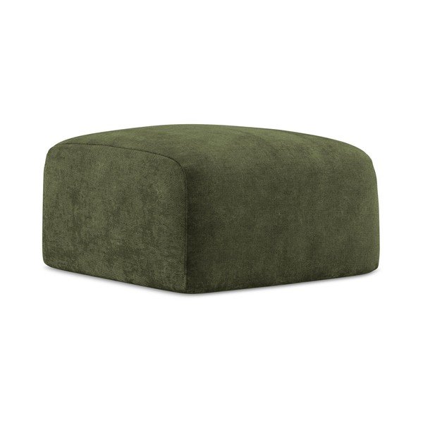 Poggiapiedi verde con rivestimento in ciniglia Leila – Makamii-image-3