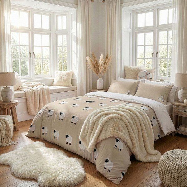 Set copripiumino e federa giallo chiaro per letto singolo 200x140 cm The Black Sheep  – Mijolnir-image-1