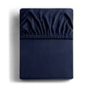 Lenzuolo con angoli blu scuro in jersey 140x200 cm Amber – Restilo