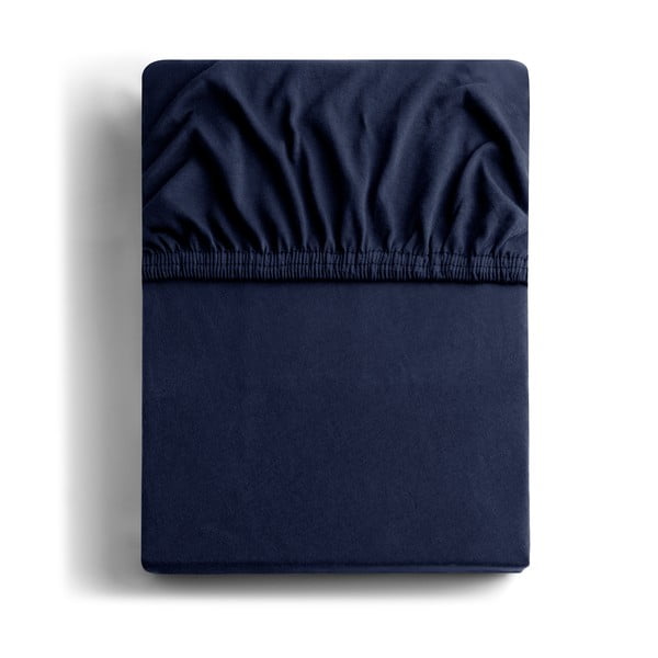Lenzuolo elasticizzato in jersey blu scuro 120x200 cm Amber - DecoKing