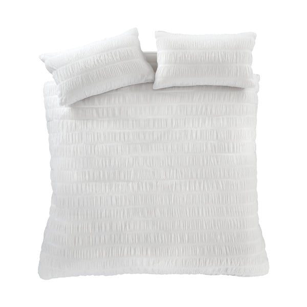 Biancheria bianca per letto matrimoniale 200x200 cm Seersucker - Catherine Lansfield