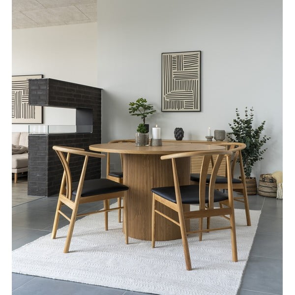 Tavolo da pranzo rotondo effetto pioppo ø 120 cm Boavista - House Nordic-image-1