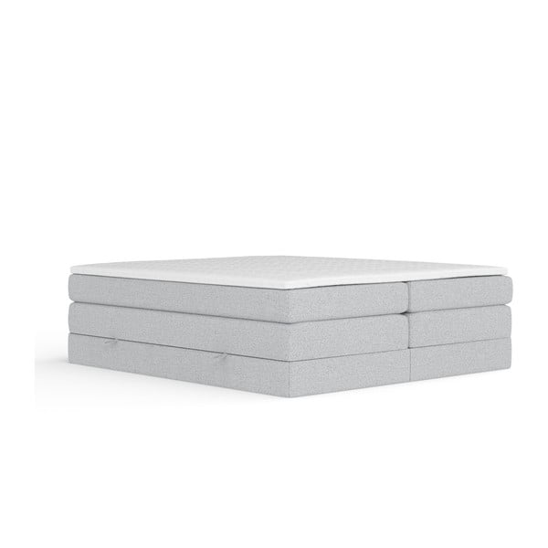 Letto boxspring grigio chiaro con contenitore/senza testiera 180x200 cm Juniper – Maison de Rêve