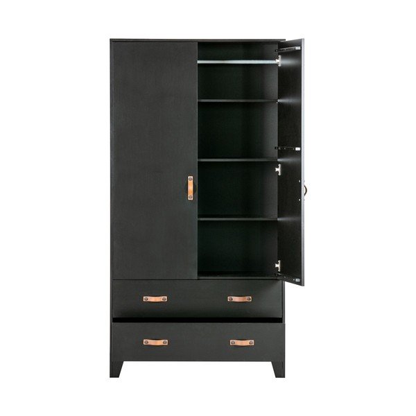 Armadio in pino nero 94x180 cm Dian - WOOOD-image-4