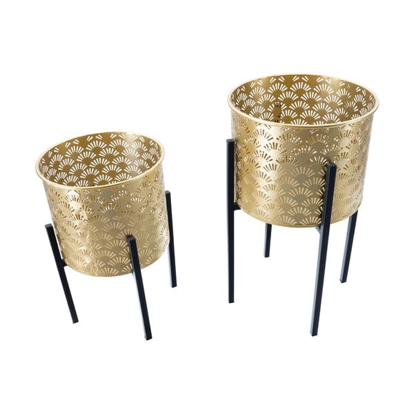 Set di 2 portavasi in oro, altezza 38 cm Glissy - Mauro Ferretti-image-3