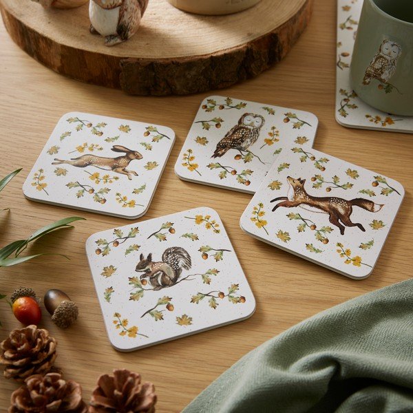 Set di sottobicchieri grigio tortora in sughero 4 pz Forest Fable – Cooksmart ®-image-1
