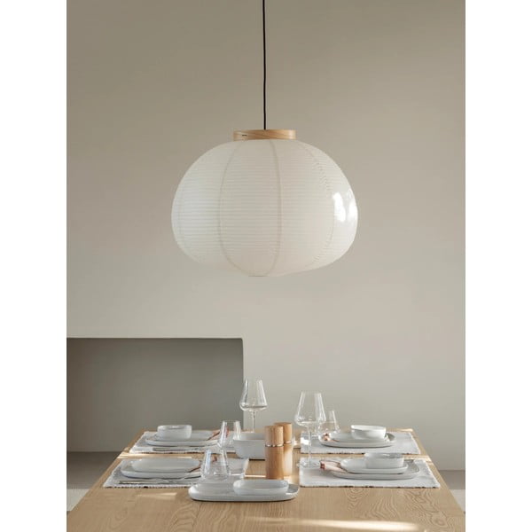 Lampadario bianco con paralume in carta ø 60 cm Kami – Blomus-image-1