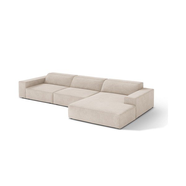 Divano angolare componibile color crema (con penisola a destra/con chaise lounge) Jodie – Micadoni 
