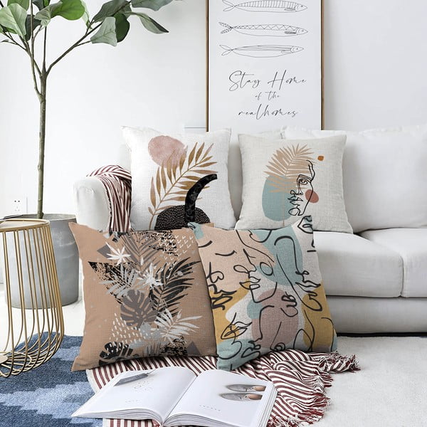 Set di 4 federe autunnali, 55 x 55 cm - Minimalist Cushion Covers