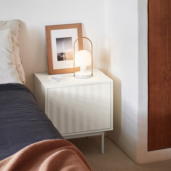 Comodino bianco opaco Sierra – Teulat-image-1