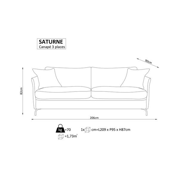Tmavě šedá trojmístná pohovka Windsor  & Co. Sofas Saturne-image-4