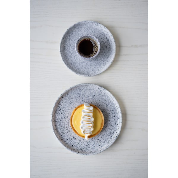 Piatto da dessert in gres bianco e nero , ø 17 cm Mess - ÅOOMI-image-2