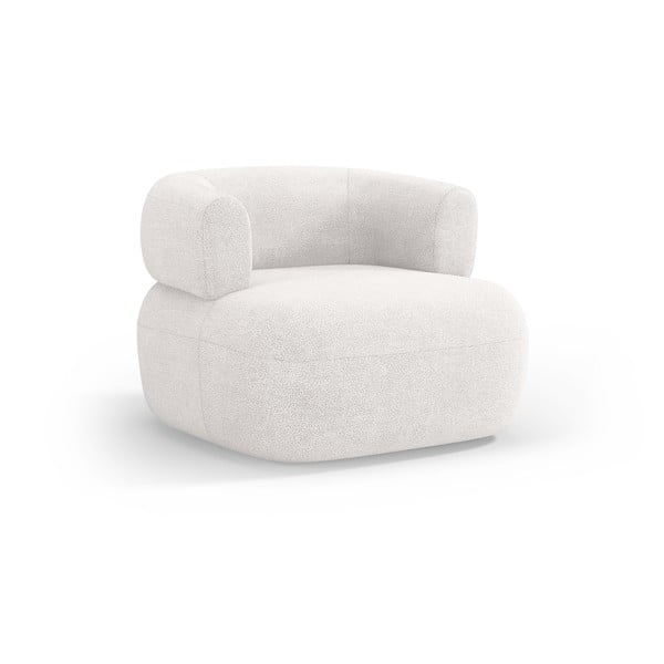 Poltrona bianca in tessuto bouclé Jenny - Micadoni Home