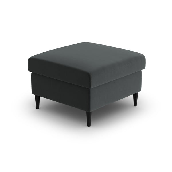 Poggiapiedi grigio scuro con rivestimento in velluto Kyoto – Cosmopolitan Design-image-2