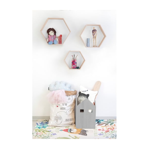 Set di 3 mensole da parete bianche e marroni Hexagon - Little Nice Things-image-2