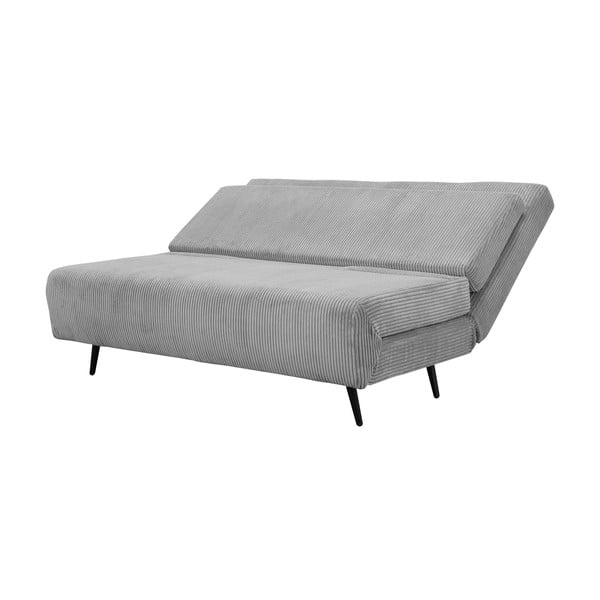 Divano letto in velluto a coste grigio chiaro 140 cm Mallory - Støraa-image-1