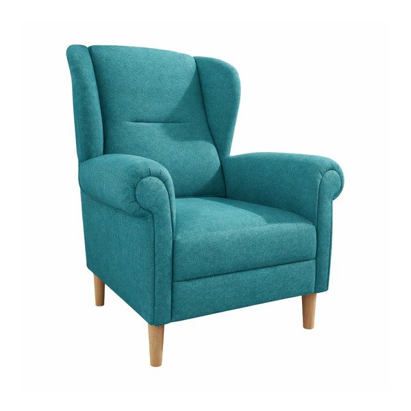 Poltrona con braccioli turchese Swan – Ropez