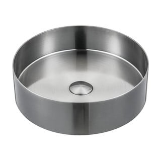 Lavabo rotondo argentato in acciaio inox ø 38 cm Aurum – Sapho