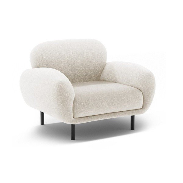 Poltrona bianca con rivestimento in bouclé Poppy – Micadoni 