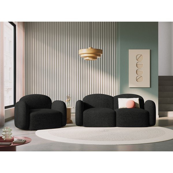 Divano nero 194 cm Blair - Micadoni Home-image-1