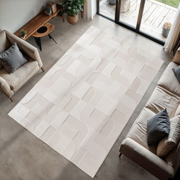 Tappeto da interno/esterno color crema 120x170 cm Doha 1651 Cream – Ayyildiz Carpets-image-1