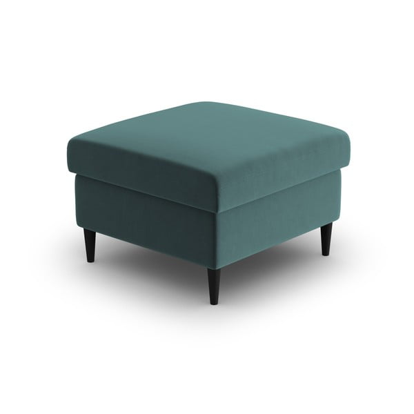 Poggiapiedi color petrolio con rivestimento in velluto Kyoto – Cosmopolitan Design-image-2