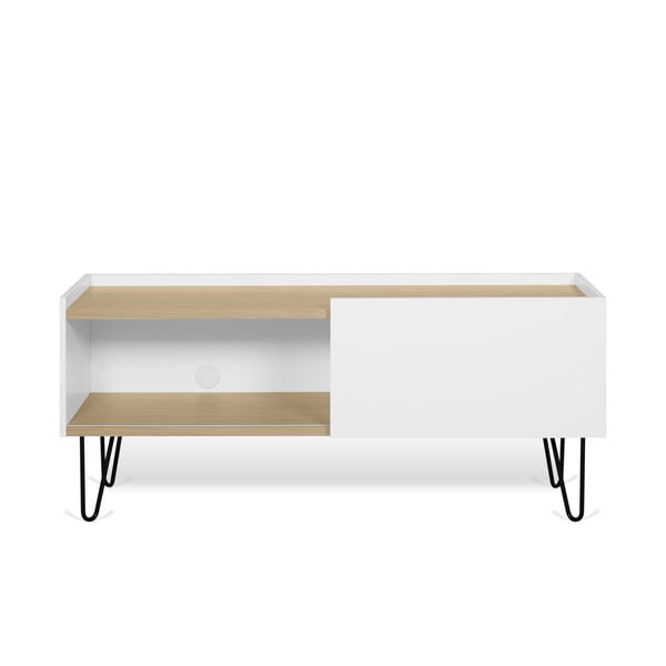 Tavolo TV bianco in rovere 140x59 cm Nina - TemaHome