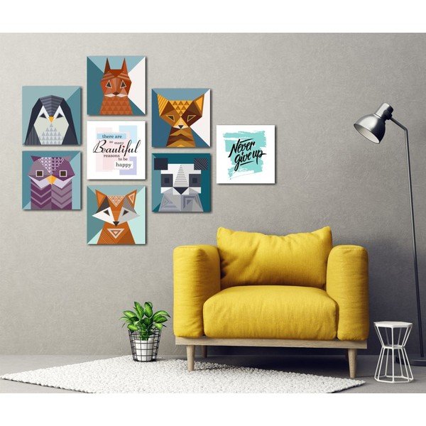 Set di 8 dipinti Animali - Insigne-image-1