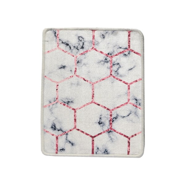 Tappetino da bagno bianco/grigio 60x40 cm Honeycomb - Foutastic-image-2