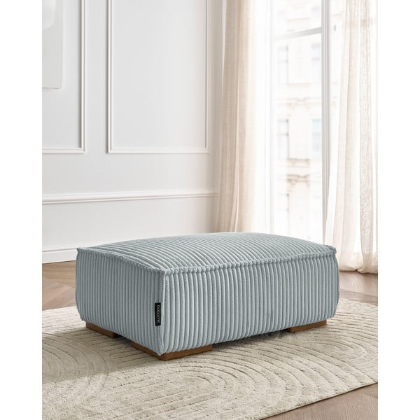 Poggiapiedi grigio chiaro con rivestimento in velluto a coste Chelsea – Bobochic Paris-image-1