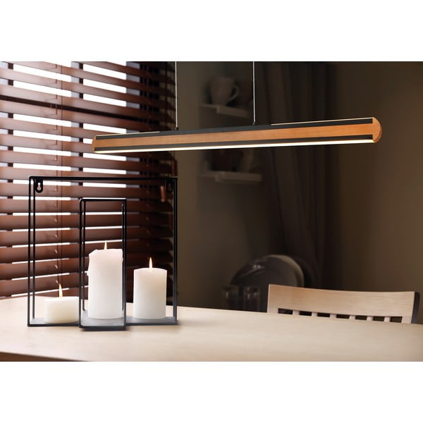 Lampadario a LED in colore nero-naturale Deacon - Trio-image-1