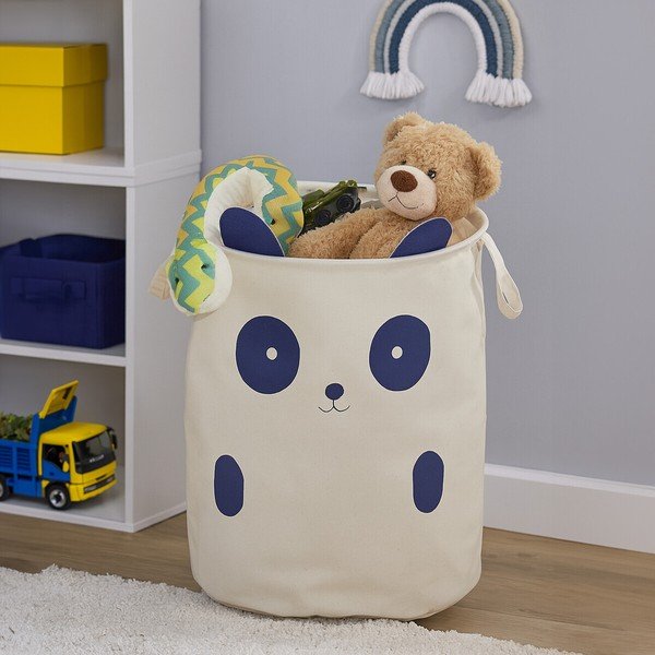 Cesta per giochi da bambino bianca in tessuto ø 38x48 cm Mimo Panda Face – Premier Housewares-image-3