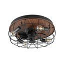 Plafoniera nera opaca e marrone con telecomando e ventilatore Trondheim – Reality