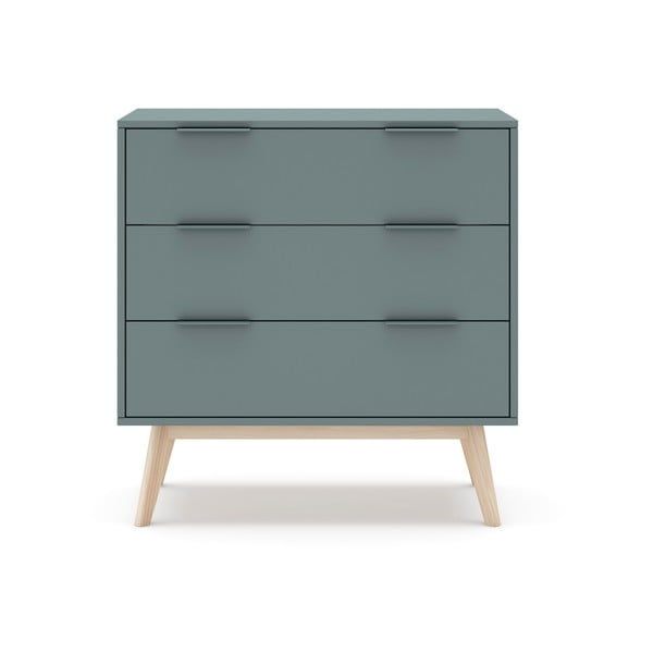 Cassettiera bassa verde-grigio 80x83 cm Pisco - Marckeric