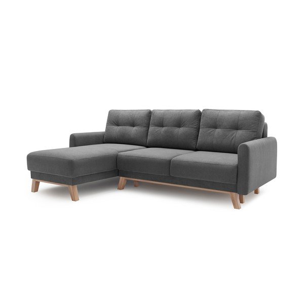 (II. qualità) Divano letto grigio scuro Balio, angolo sinistro - Bobochic Paris-image-3