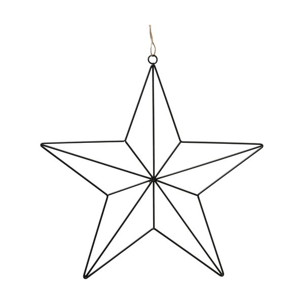 Decorazione natalizia in ferro nero a forma di stella, lunghezza 38 cm - Boltze