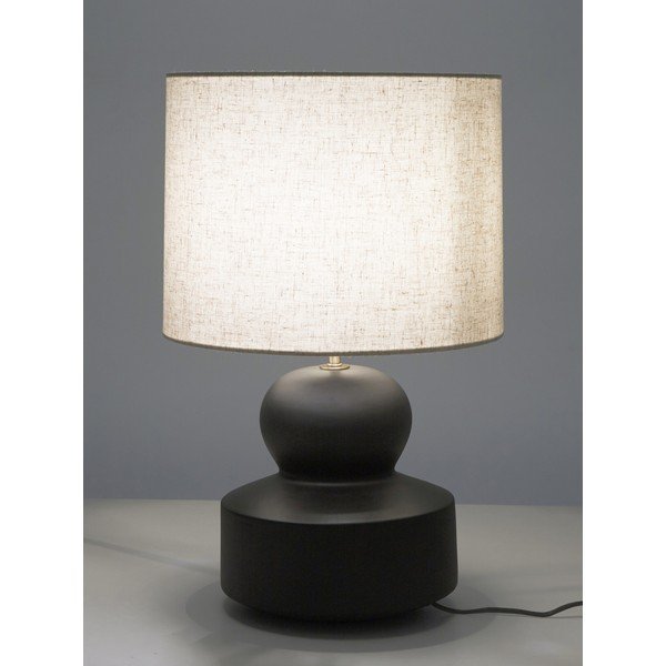 Lampada da tavolo in ceramica nera e beige, altezza 52 cm Georgina - Westwing Collection-image-1