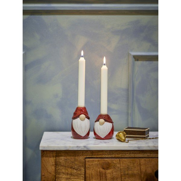 Portacandele in set in gres 2 pz Lyda – Bloomingville-image-1