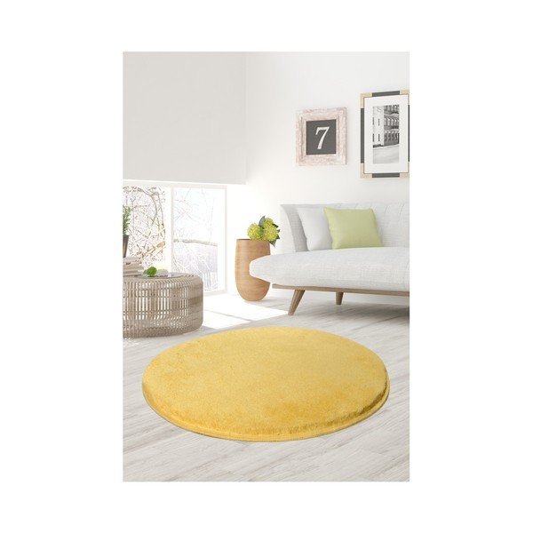 Tappeto giallo Milano, ⌀ 90 cm - Unknown