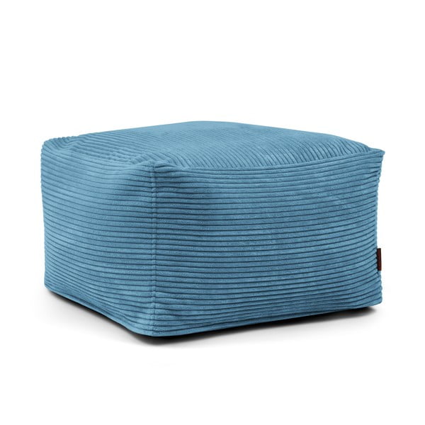 Puof a sacco blu con rivestimento in velluto a coste Softbox MooG – SLOWDOWN