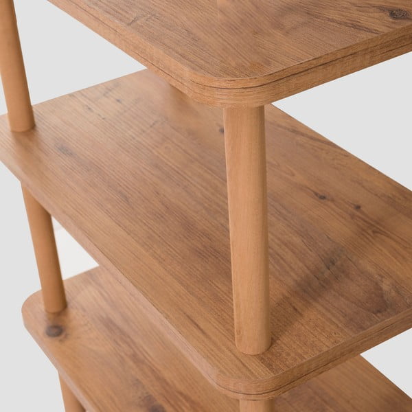 Libreria in pino decorato in colore naturale 80x75 cm Step - Kalune Design-image-3