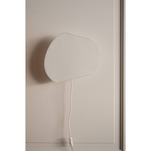 Lampada da parete color crema in lino con alimentazione a corrente Elvie – Jotex-image-2