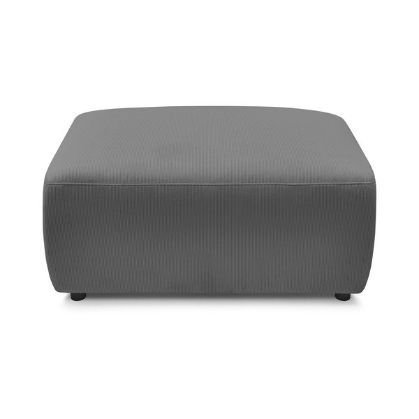 Pouf in velluto a coste grigio Envy - Bobochic Paris-image-3