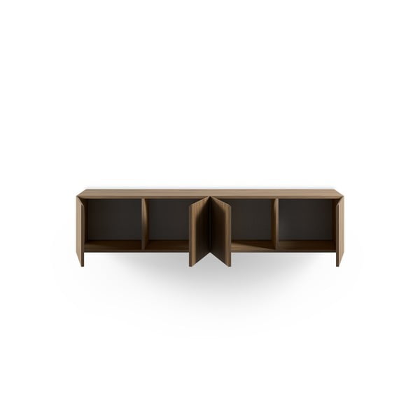 Mobile TV di colore naturale con effetto rovere 180x38x35 cm Daroca – Marckeric-image-2